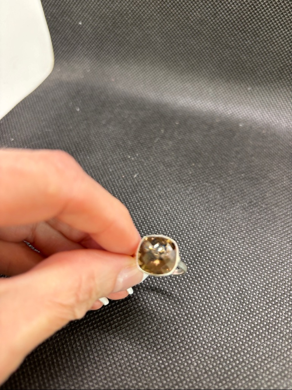 Sterling Silver Smoky Quartz Cocktail Ring - Brown